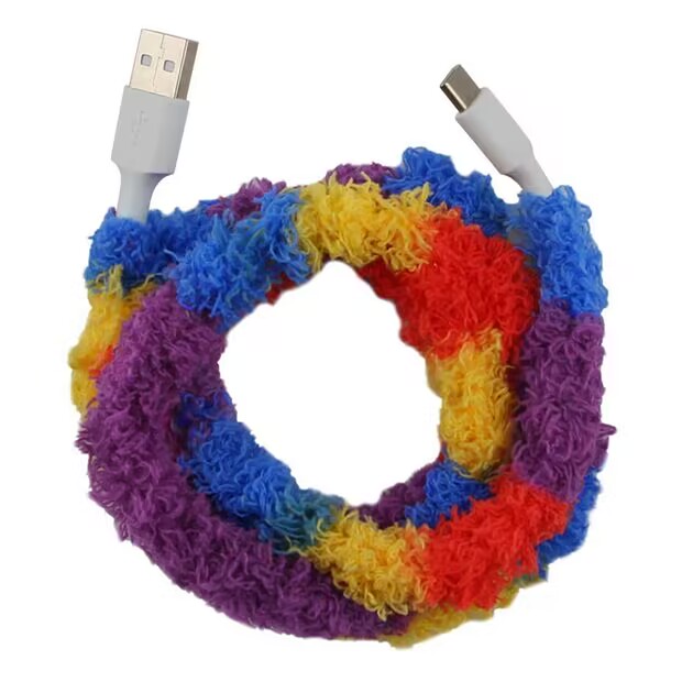plush braided protection cable