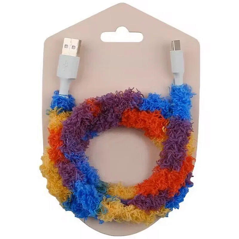 plush braided protection cable