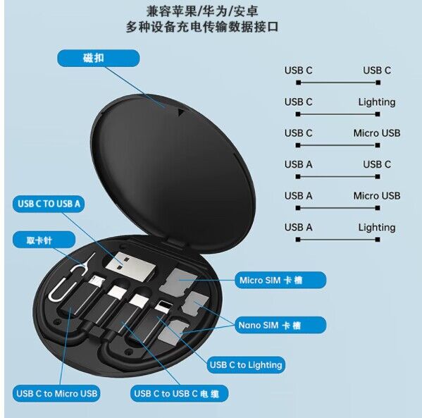 Multifunction Cable With Storage Case