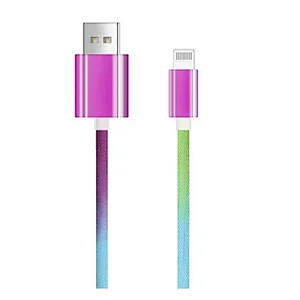 Rainbow Fabric USB Cable