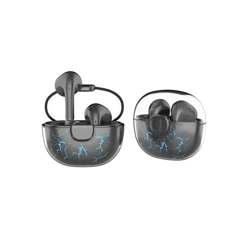 Transparent top cover bluetooth earbuds