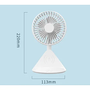 small size 10W wireless charger with desktop fan phone holder