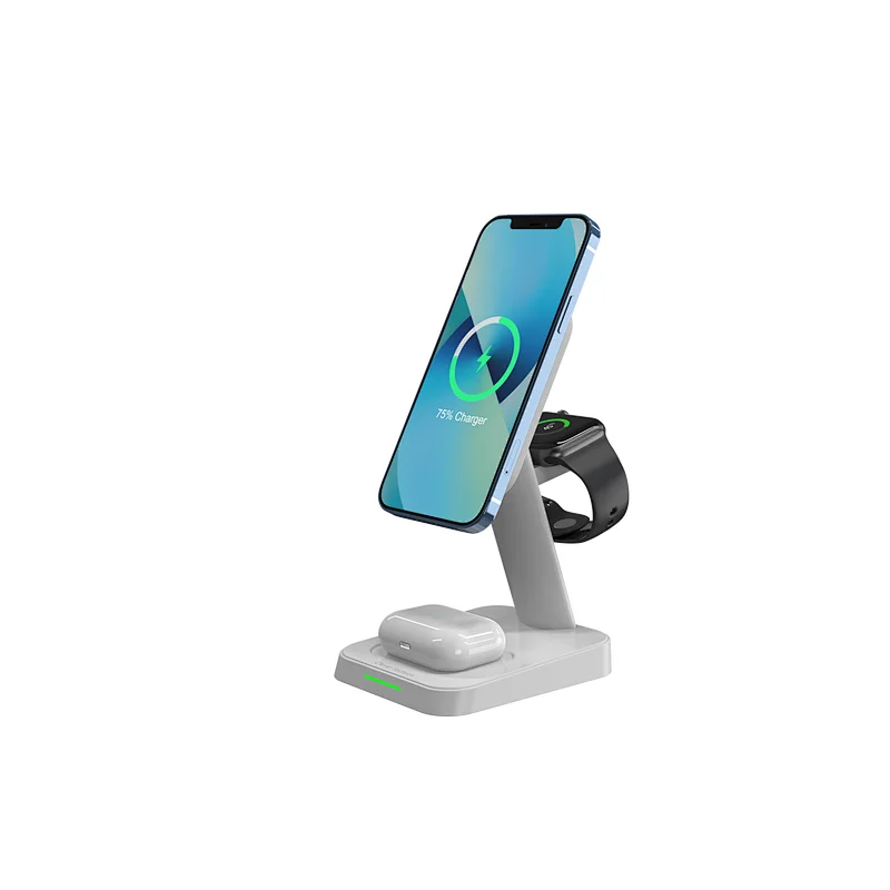 new magnetic 3 in 1 wireless charger 15w with led indicator