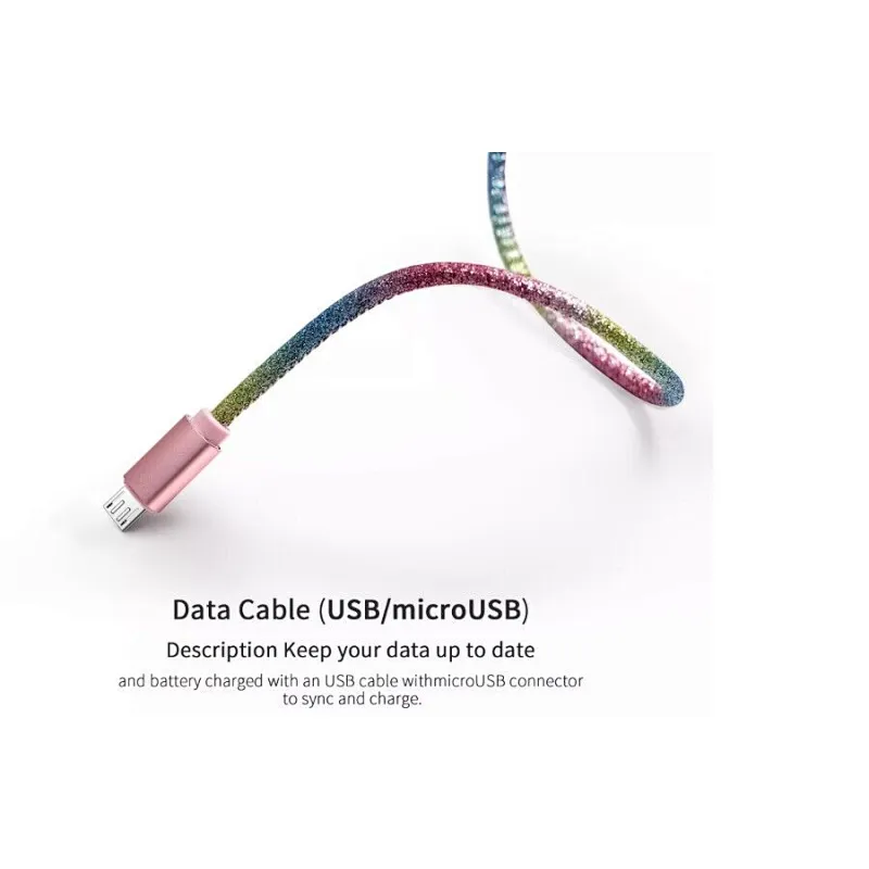 PU glitter usb cable