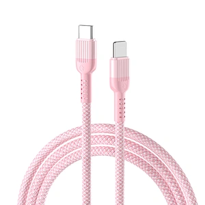 PD 20W braided macaron PVC  cable pink