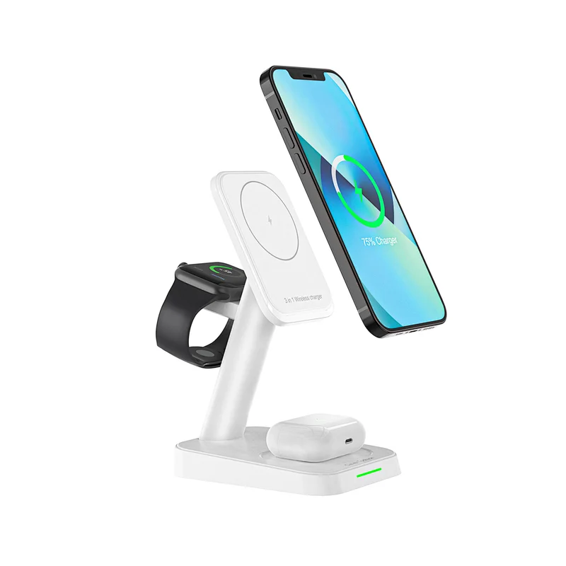 new magnetic 3 in 1 wireless charger 15w with led indicator