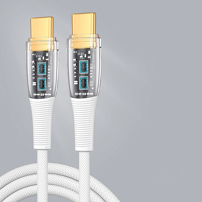 Transparent case PD100w nylon braided cable