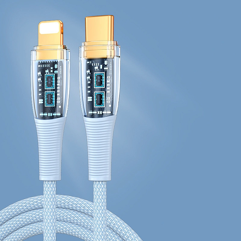 Transparent case PD100w nylon braided cable