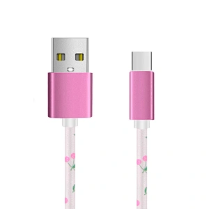 cartoon pu type-c data cable