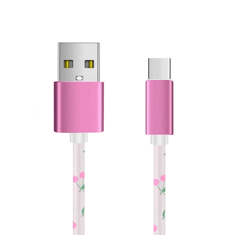 cartoon pu type-c data cable