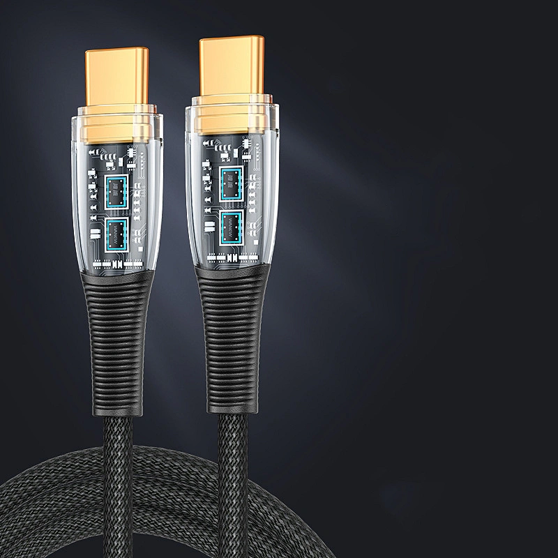 Transparent case PD100w nylon braided cable