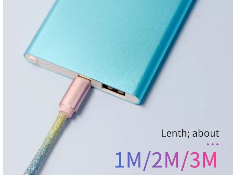 PU glitter usb cable
