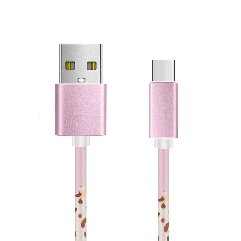 cartoon pu type-c data cable