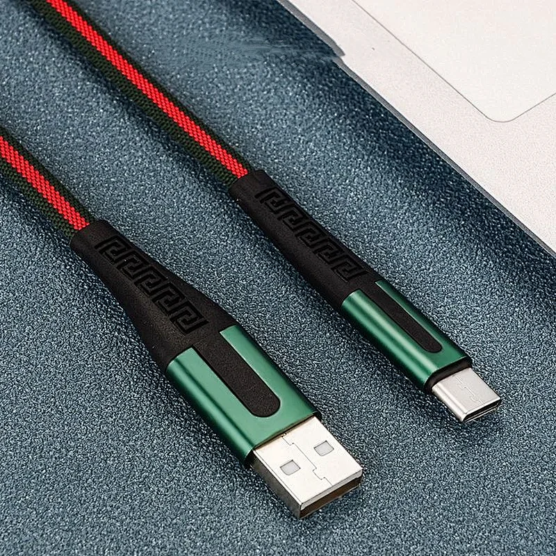 usb a -type c  braided aluminum alloy red cable
