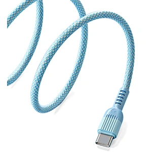 PD 20W braided macaron PVC  cable blue
