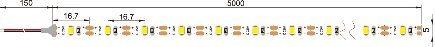 dimension of mini cuttable led strip light