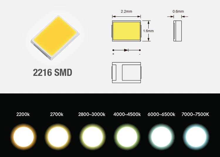 led chip of smd 2216 led ribbon light