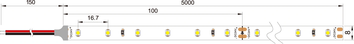 dimension of smd 3528 led strip light