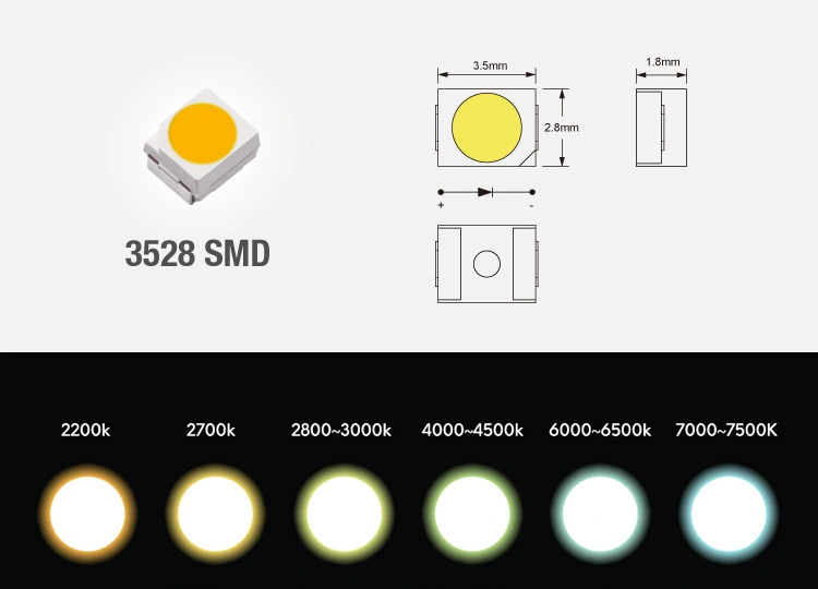 led chip dimension of smd 3528 led strip light