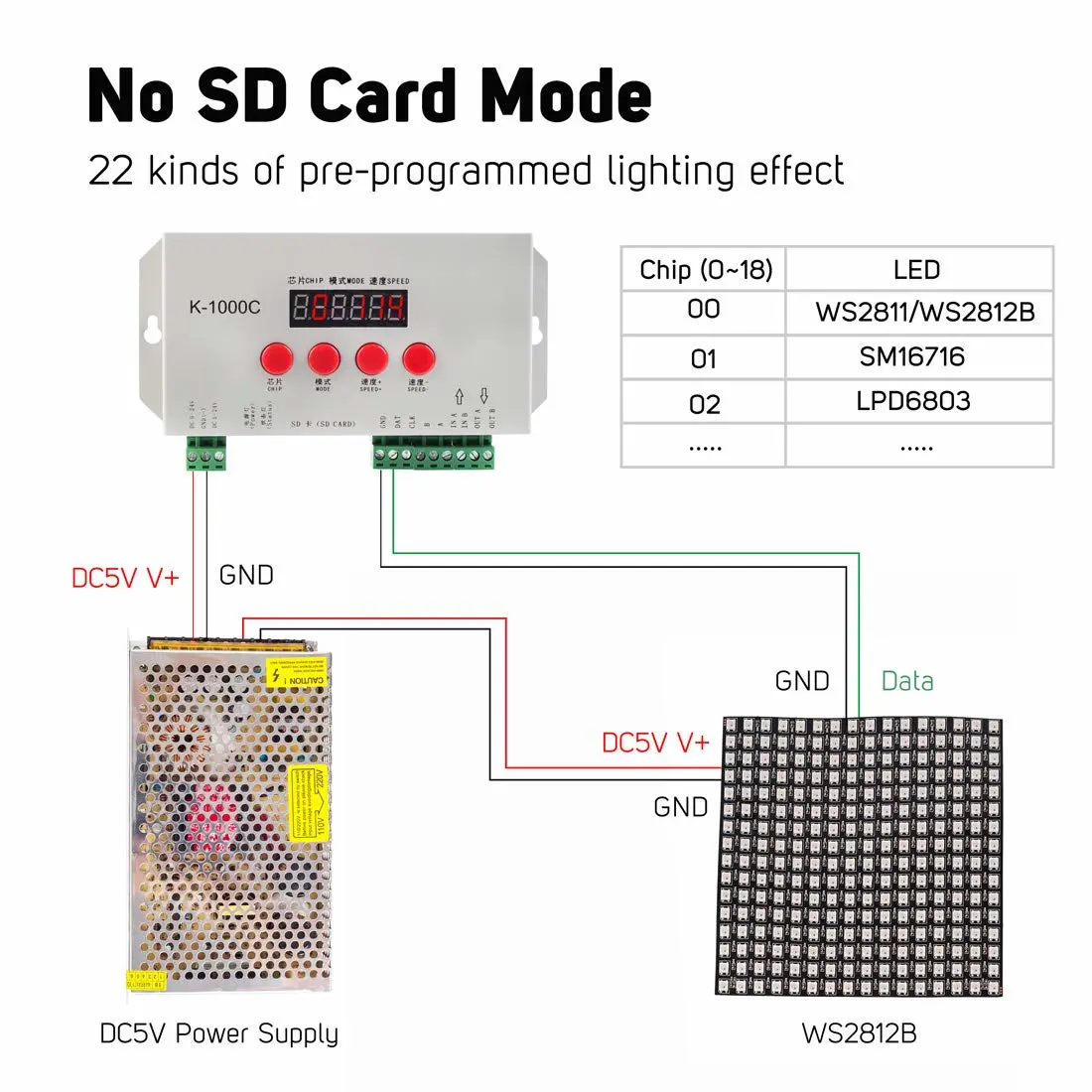 K1000C RGB LED Controller connection