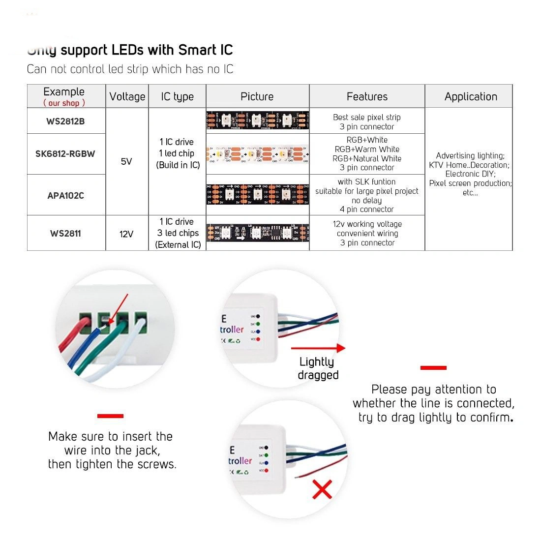 SP105E led controller support with smart IC