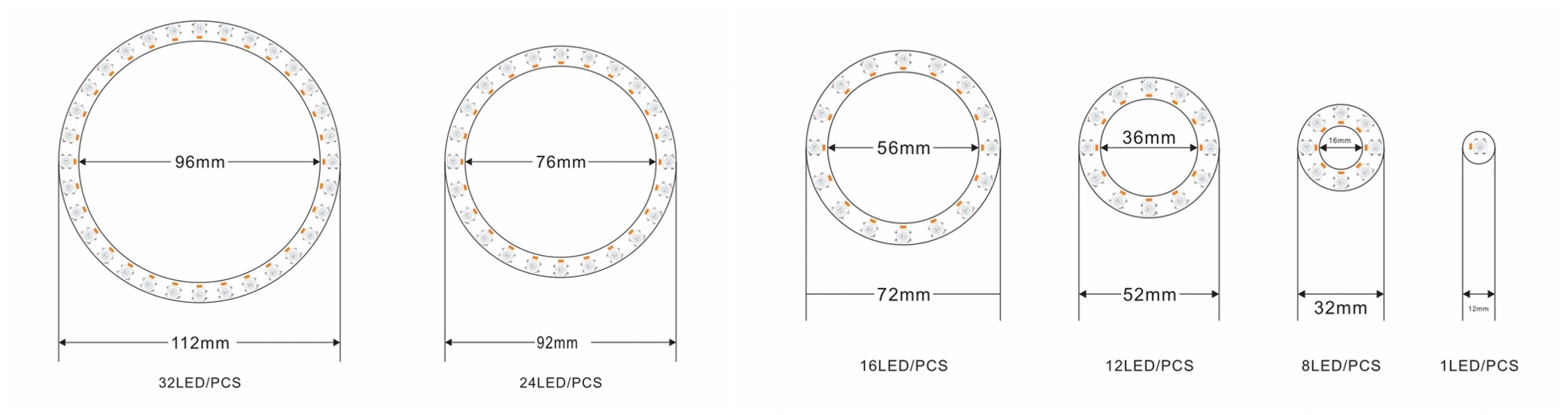 pixel rgbic circle led ring