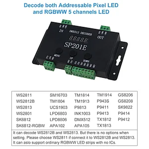 SP201E DMX512 DMX to SPI Controller Decoder for WS2812B WS2811