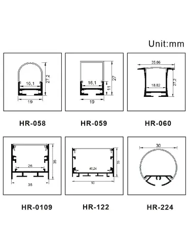 Suspending led aluminum profile series