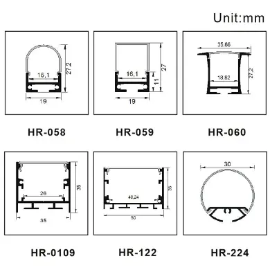 Suspending led aluminum profile