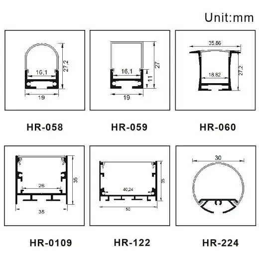 Suspending led aluminum profile