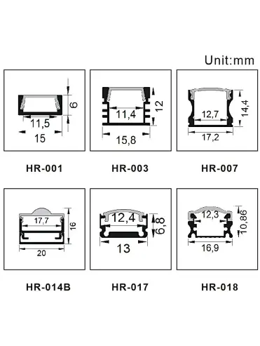 Surfaced mounted led aluminum profile series