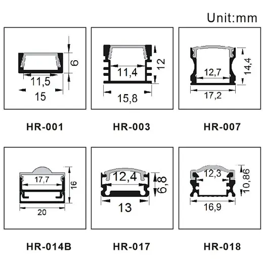 Surfaced mounted led aluminum profile