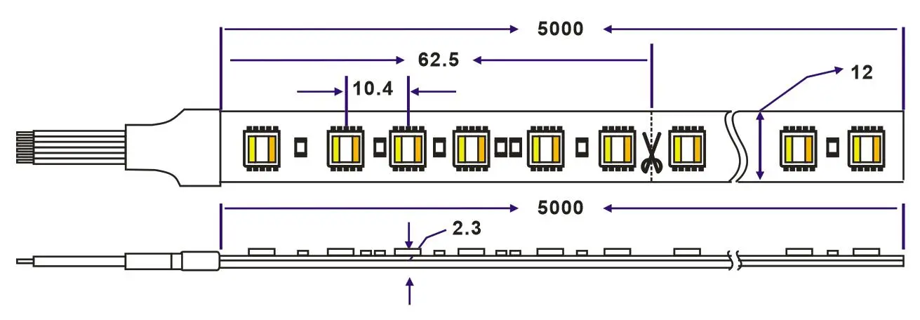 5050 5in1 rgb cct led strip light