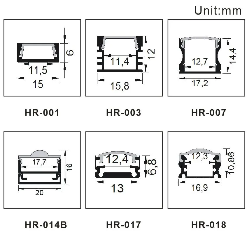 Surfaced mounted led aluminum profile series