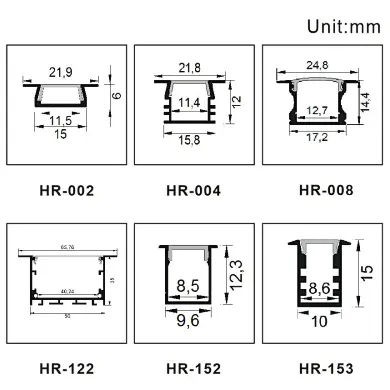 Recessed led aluminum profile