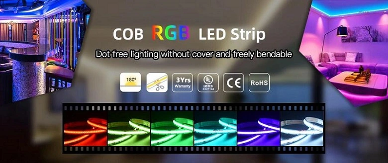rgb cob led strip light tape