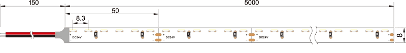 dimension of smd 3014 led strip light