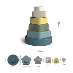 シリコン赤ちゃんのあいだジェンガ堆积楽楽児童早教积木シリコン玩具赤ちゃんマウスガードの