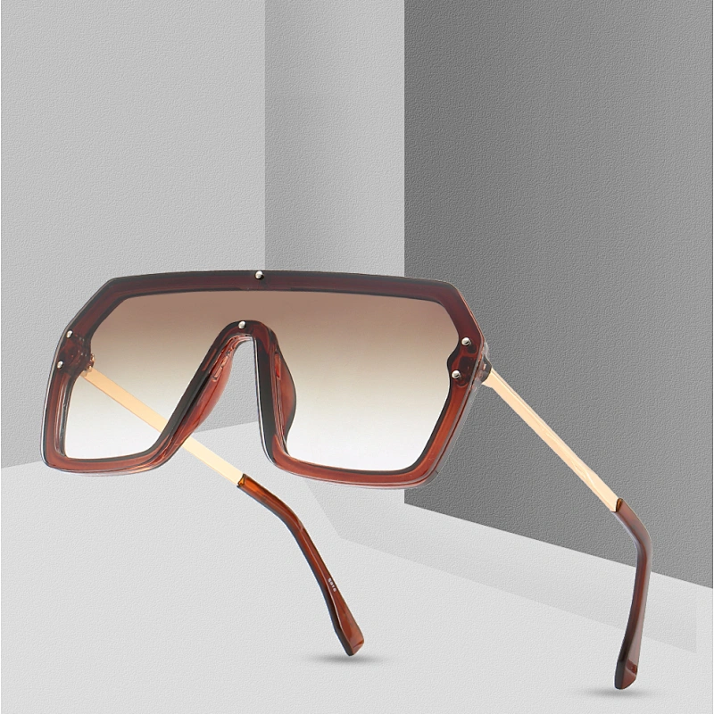 Fashion Custom Logo Unisex PC Square One Piece Frame Sun Glasses Sunglasses