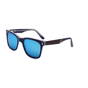 Custom Logo Fashion Polarized Acetate Wood  Metal Trim Authentic Shades Sunglasses