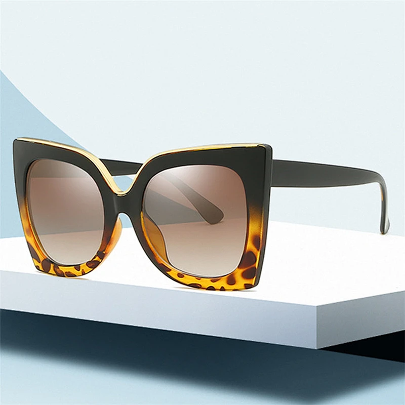 Factory Direct Supply Leopard Big Glasses Frames Uv400 Sunglasses