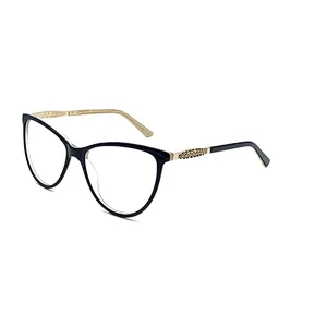 Wholesale Cheap Acetate Metal Sheet Fashion Twist Eyeglasses Optical Frames