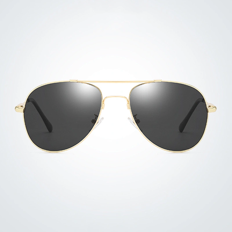 Ready Stock Luxury Black Color Metal Aviation Frames Double Bridge Man Sunglasses