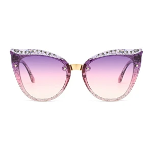 Custom Logo Multi Color Fancy Hd Retro Cat Eyes Sun Glasses Sunglasses