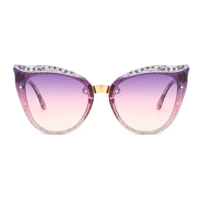 Custom Logo Multi Color Fancy Hd Retro Cat Eyes Sun Glasses Sunglasses