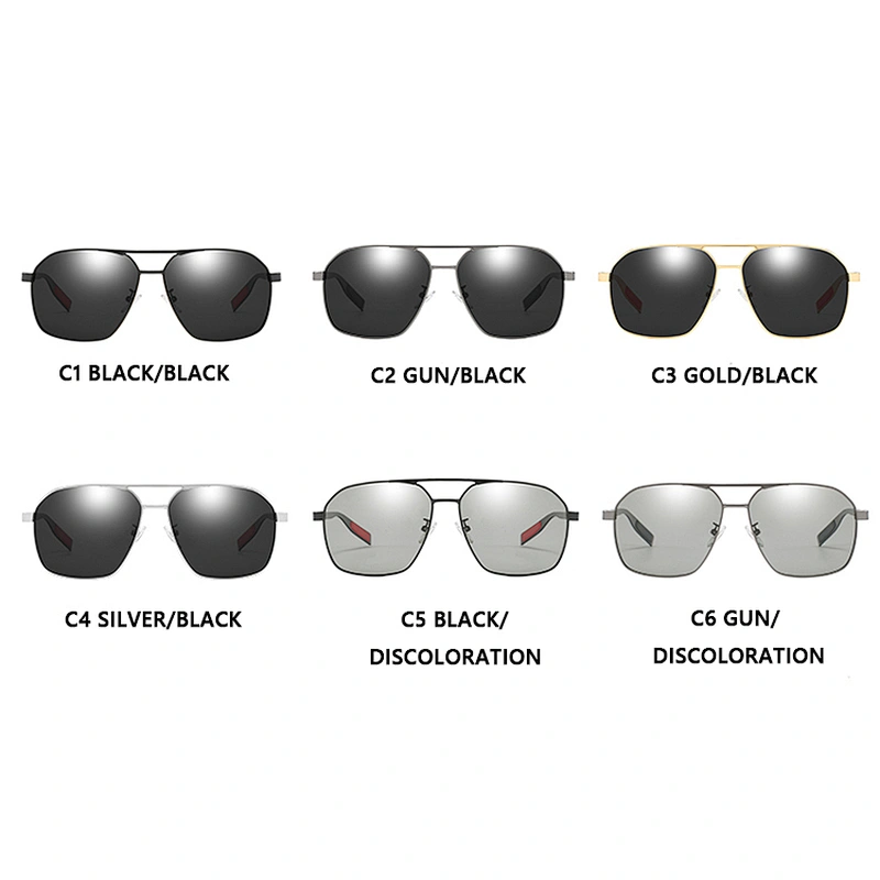 Fashion Custom Logo Metal Square Frame UV400 Lens Sunglasses Sun Glasses For Men