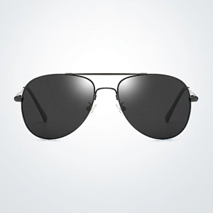 Ready Stock Luxury Black Color Metal Aviation Frames Double Bridge Man Sunglasses