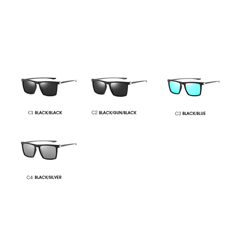 Designer Custom Logo Unisex Polarized PC Square Frame Sun Glasses Sunglasses