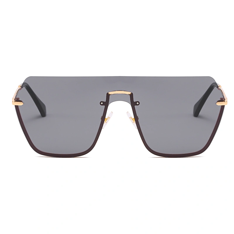 Stylish Fashion Womens Oversized Half Rimless PC One Piece Frames Sunglasses