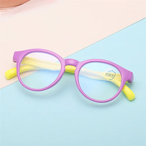 Colorful Anti Blue Light Simple Silicone Flexible Party Eye Glasses for Kids